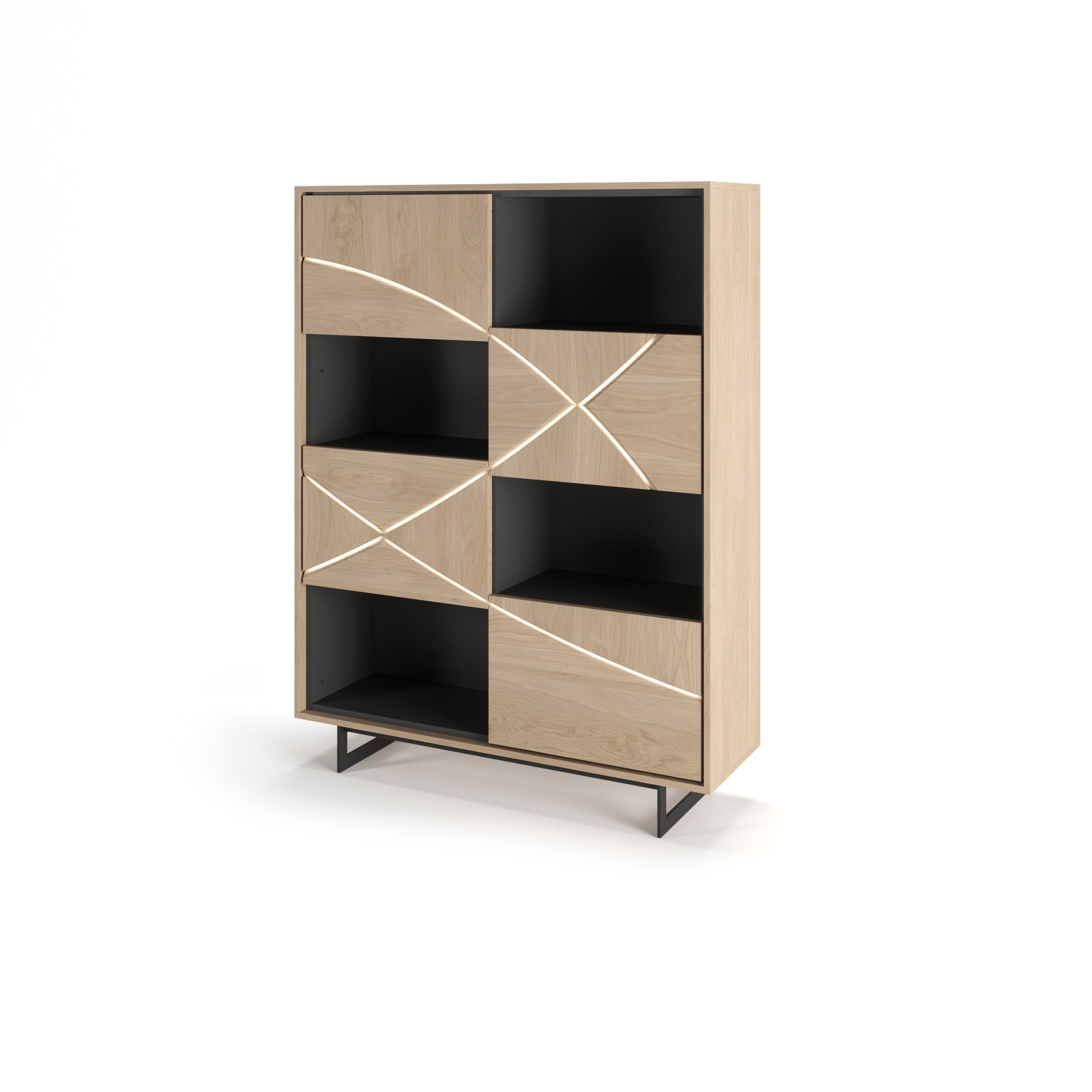 Vitrine Santorin de 4 portas e 4 nichos