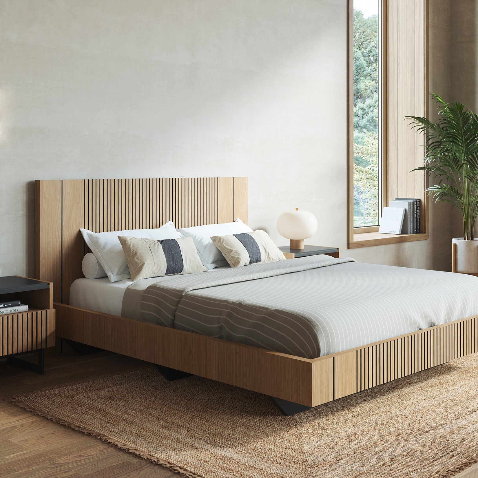 Cama completa com cabeceira simples Woodtale Piana