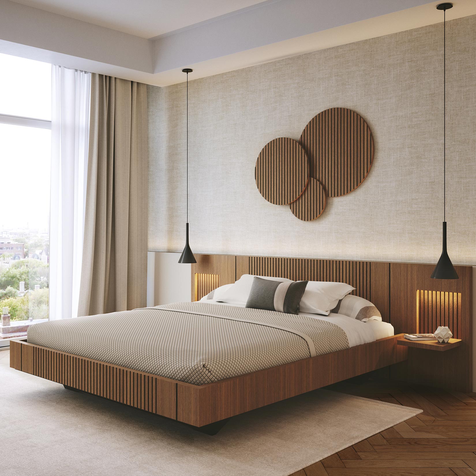 Cama completa com prateleiras Woodtale Piana